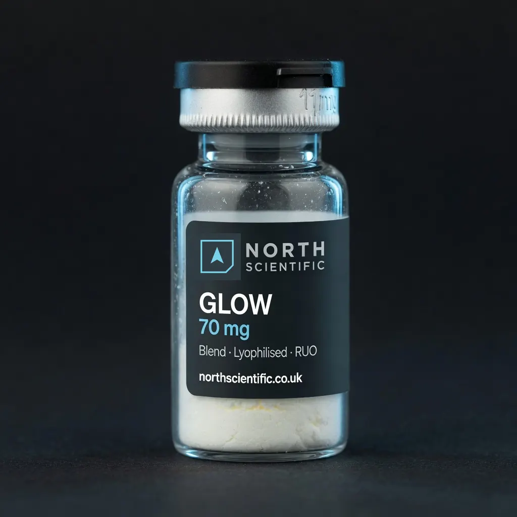 GLOW 70 mg blend research vial